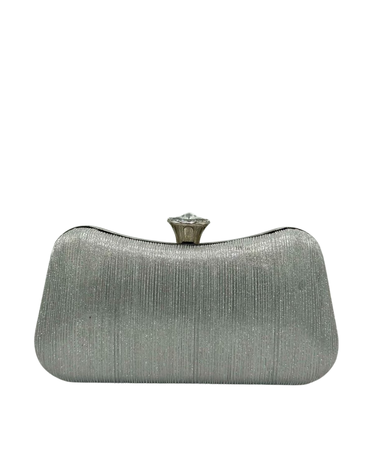 Clutch barchetta righe lurex chiusura diamante